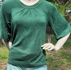 VTG Jillian Nicole 🌿 Stretchy Green Short Bell-Sleeve Sweater/Blouse 🌿 Medium